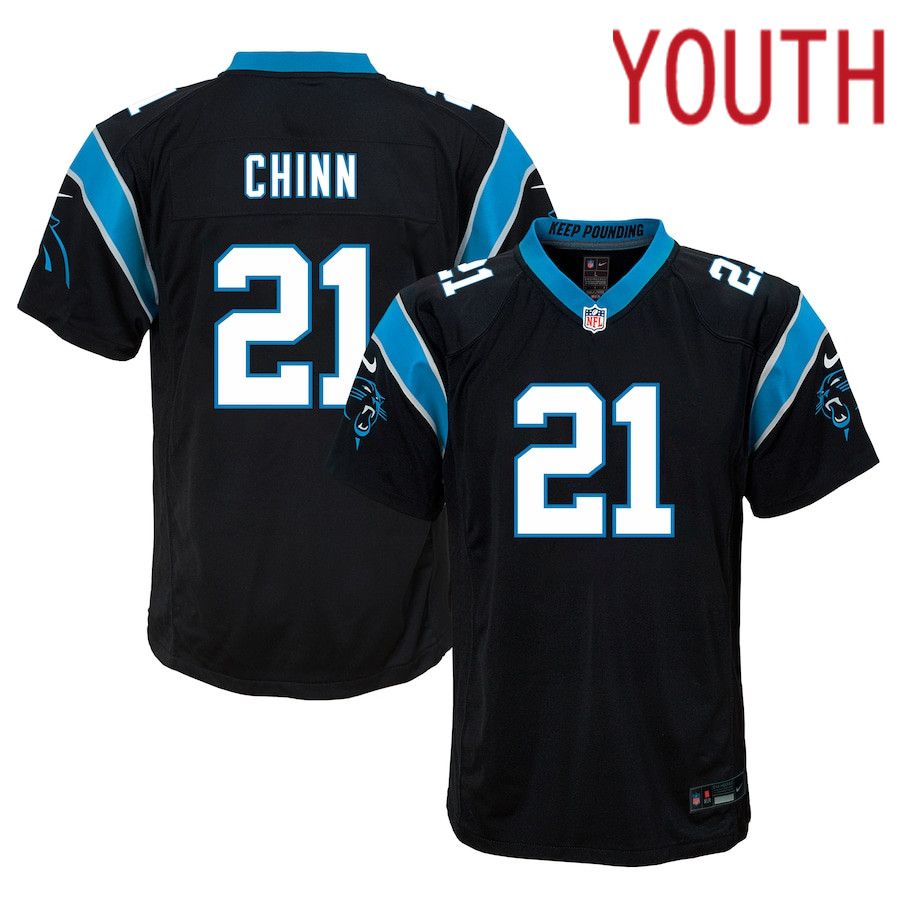 Youth Carolina Panthers 21 Jeremy Chinn Nike Black Game NFL Jersey